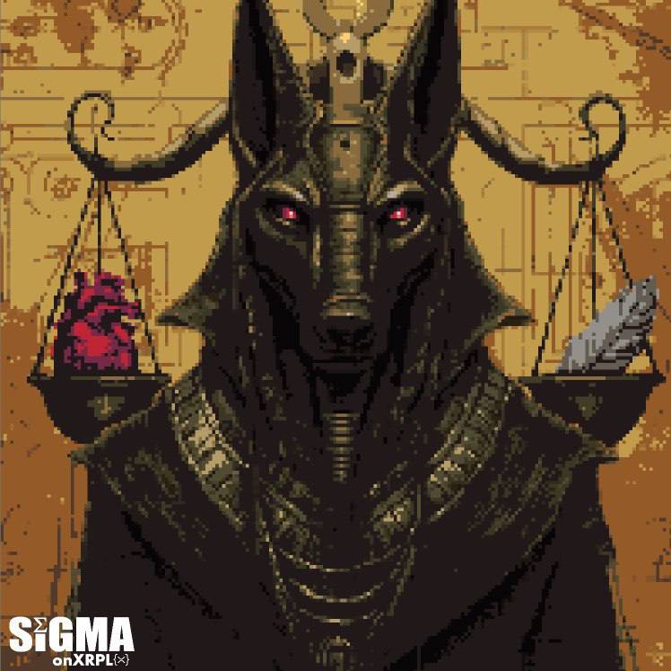 dominator__9's tweet image. This is my sixth SIGMA NFT.
If you don't have one, I don't know what you're waiting for.
As always, @Zenwarrior113 has magic hands🔥🥷
@SigmaOnXRPL👑
"Ruler of darkness, weigh your heart in eternity."
ANUBIS ⚖️👁