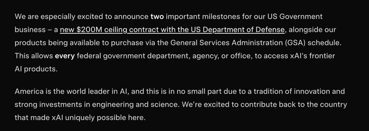 The Pentagon has signed on to use Grok, the AI chatbot built by Elon Musk's company xAI, as part of a new $200M agreement