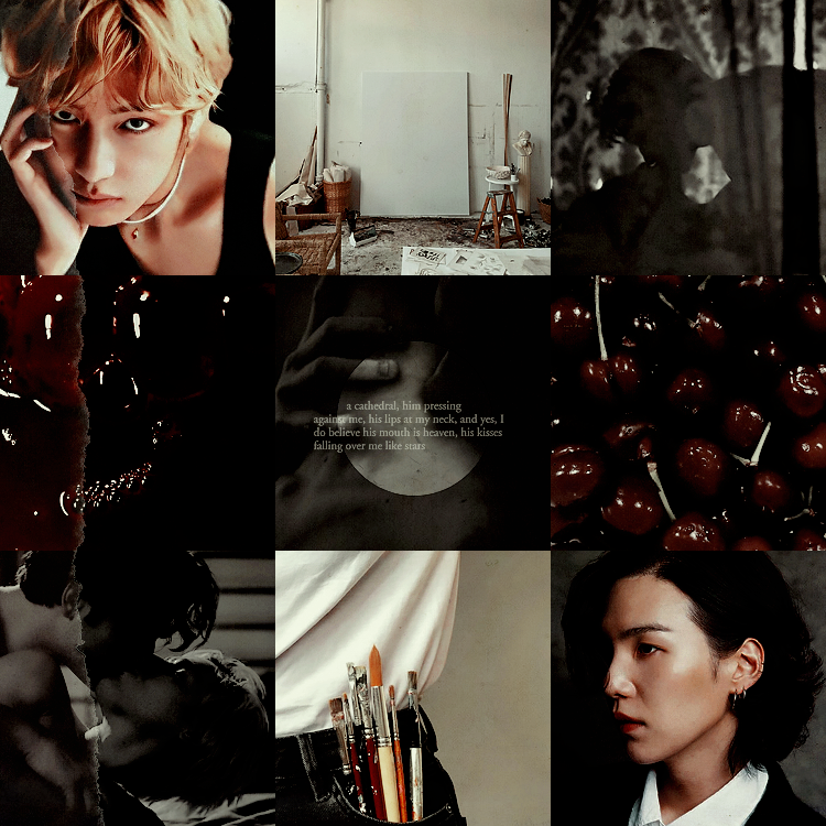 die with me this once, darling (explicit)
🥀taegi  
🥀34k words | complete 
🥀angst, friends with benefits to lovers, hurt/comfort, blood bond, smut and more

archiveofourown.org/works/44129370

moodboard by <a href="/introtesona/">tes ʕ✿•ᴥ•ʔ</a>