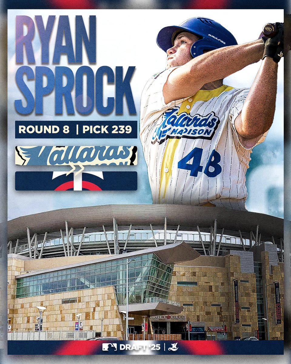 Madison Mallards (@madisonmallards) on Twitter photo Ryan Sprock (<a href="/RyanSprock/">Ryan Sprock</a>) GO FOR LAUNCH 🚀
In 2023, Spock hit .320 with 8 bombs and 40 RBI. He was named a HR Challenge participant and All-Star. The <a href="/Twins/">Minnesota Twins</a> got a GREAT pick 🦆
Best of luck in Minnesota, Ryan ✌️ Ryan Sprock (<a href="/RyanSprock/">Ryan Sprock</a>) GO FOR LAUNCH 🚀
In 2023, Spock hit .320 with 8 bombs and 40 RBI. He was named a HR Challenge participant and All-Star. The <a href="/Twins/">Minnesota Twins</a> got a GREAT pick 🦆
Best of luck in Minnesota, Ryan ✌️