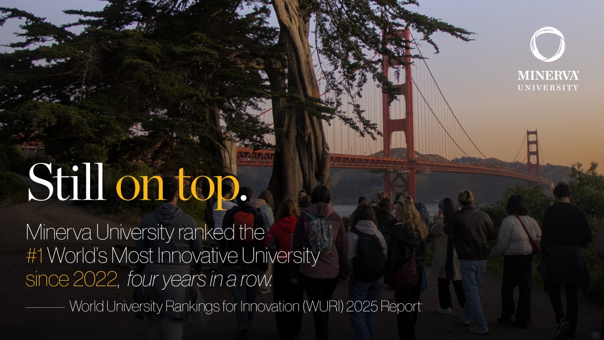 MinervaUni's tweet image. We’re thrilled to share that Minerva University has been ranked the #1 Most Innovative University in the World for the fourth year in a row by the World University Rankings for Innovation (WURI).
Read the press release: ow.ly/HLi950Wpmrt