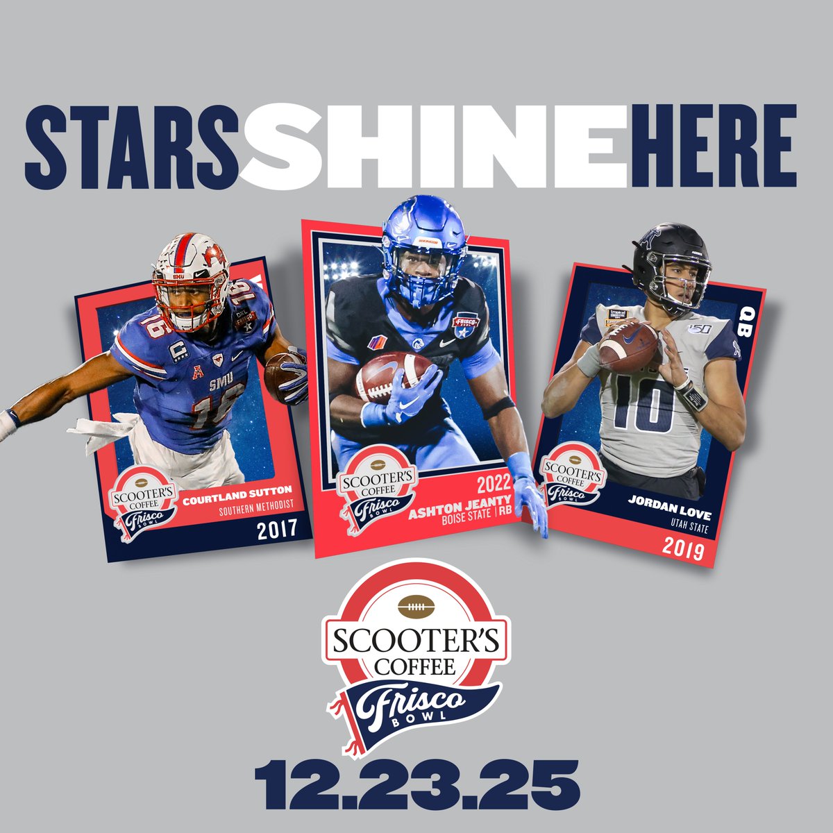 Stars shine here! The 2025 Scooter’s Coffee Frisco Bowl is set for December 23rd—live on ESPN. Don’t miss your chance to watch the next wave of talent take the stage!

#FriscoBowl | #BowlSeason | #CFB