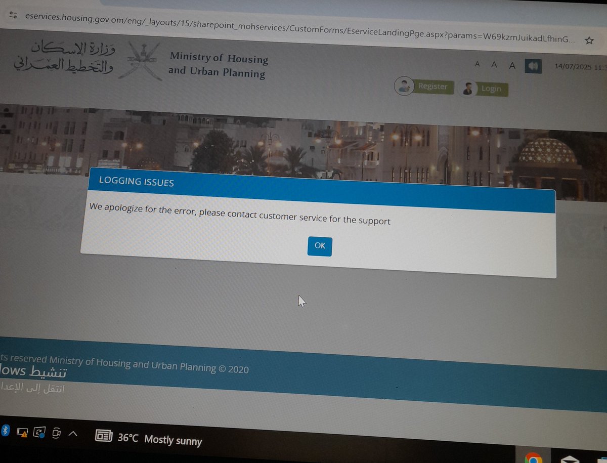 لين متى هذه الصيانة للموقع أكثر من ثلاثة أشهر إلى تحت الصيانة ما نستطيع حتى نقدم على طلب أرض  <a href="/housingoman/">وزارة الإسكان والتخطيط العمراني - عُمان</a> ؟؟
#كاريزما3 #مساء_الخير 
#ظفار  #وش_يحتاج_خاطرك