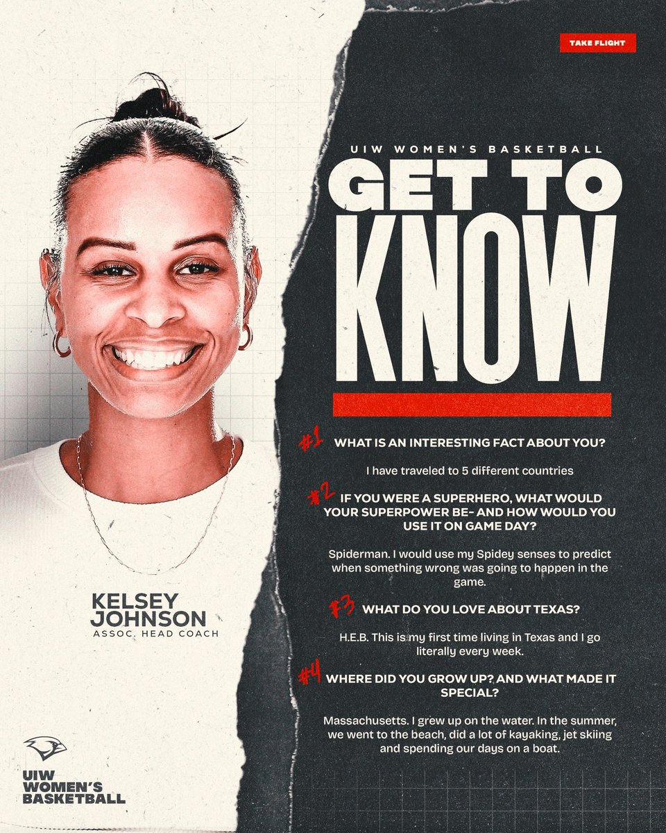 UIWWBB's tweet image. Get to know Associate HC Kelsey Johnson
#TheWord | #TakeFlight