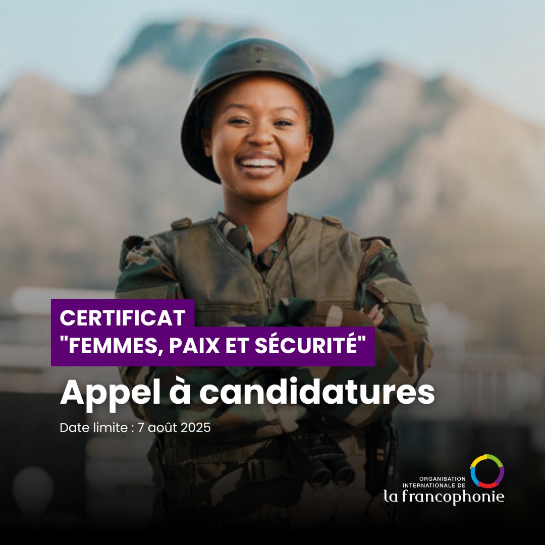 La Francophonie (@oifrancophonie) on Twitter photo L’OIF et l’<a href="/USenghor/">Université Senghor</a> lancent la 3ᵉ édition du certificat « Femmes, paix et sécurité » dans l’espace francophone. Cette formation en ligne vise à renforcer les compétences des acteurs de terrain grâce à des approches innovantes, collaboratives et centrées sur l’analyse de cas L’OIF et l’<a href="/USenghor/">Université Senghor</a> lancent la 3ᵉ édition du certificat « Femmes, paix et sécurité » dans l’espace francophone. Cette formation en ligne vise à renforcer les compétences des acteurs de terrain grâce à des approches innovantes, collaboratives et centrées sur l’analyse de cas