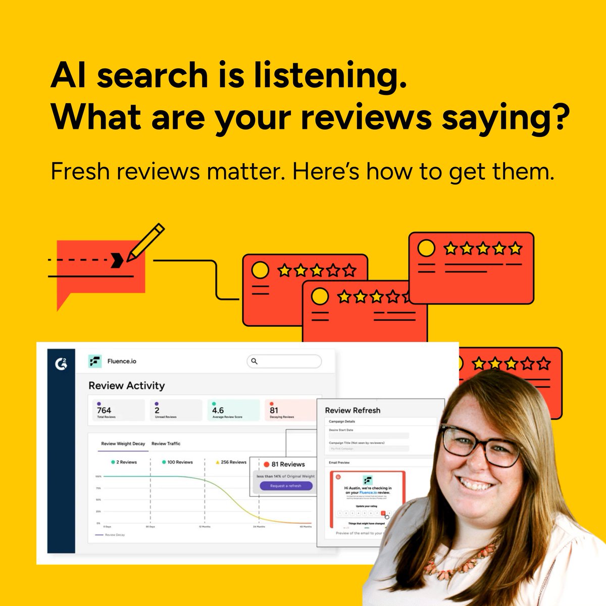 G2dotcom's tweet image. Buyers are trusting AI to surface answers, but reviews still shape what shows up first. ✅

Fresh reviews = better SEO + LLM visibility, stronger signals, and more sales-ready leads. We&apos;re sharing why recency matters more than ever and how to get reviews (or refresh them) without…