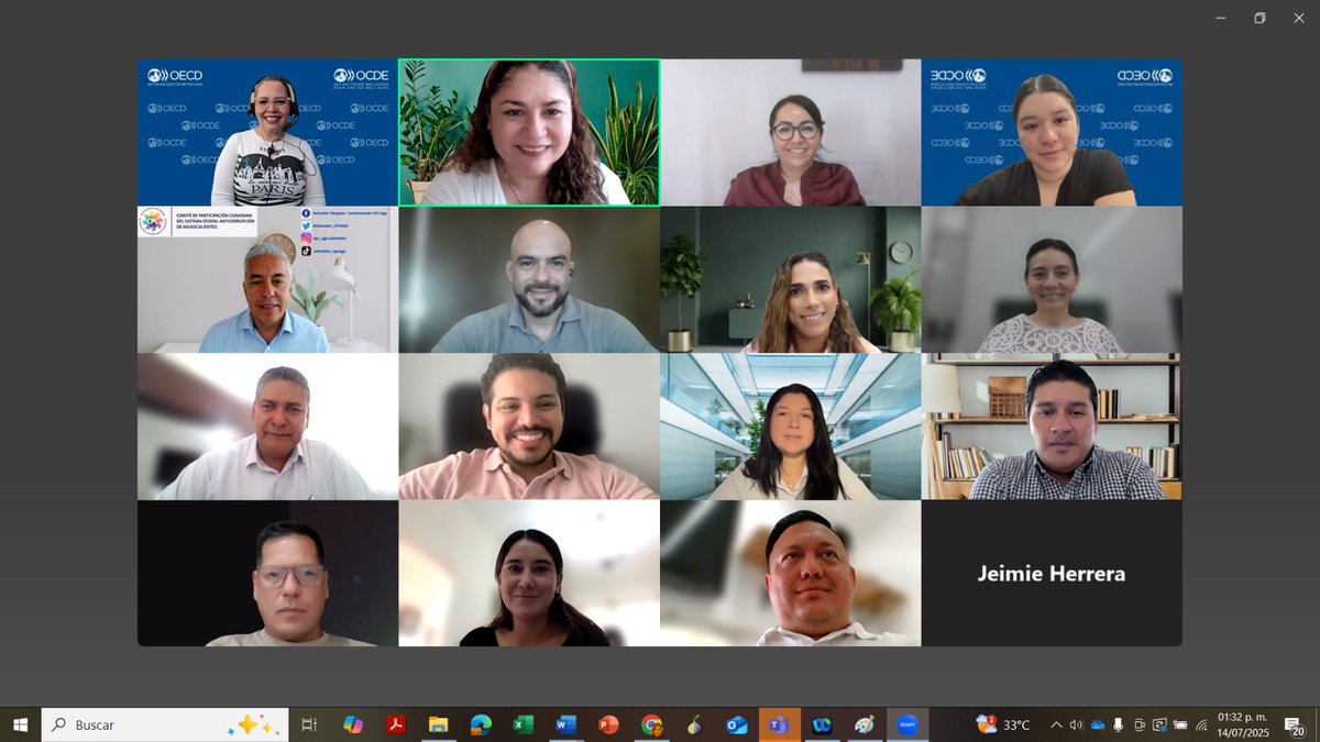 Reunión Virtual  del CPC ( Comité de Participación Ciudadana de Aguascalientes), CIAPEM Comité de Informática de la Administración Pública Estatal y Municipal, A.C.),   OCDE ( Organización para la Cooperación y Desarrollo Económicos ) de Organización de los Foros en MR