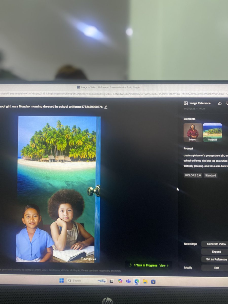 EdamGoodness's tweet photo. 🎓 Today’s AI Exploration with Klinq
In today’s ALX AI class, I used Klinq AI to generate a portrait of a young, fair-complexioned Black girl dressed for school on a Monday morning and the result was both heartwarming and inspiring.
#ALX_AiSK  #AI @alx_africa https://t.co/fx9CJuApR0