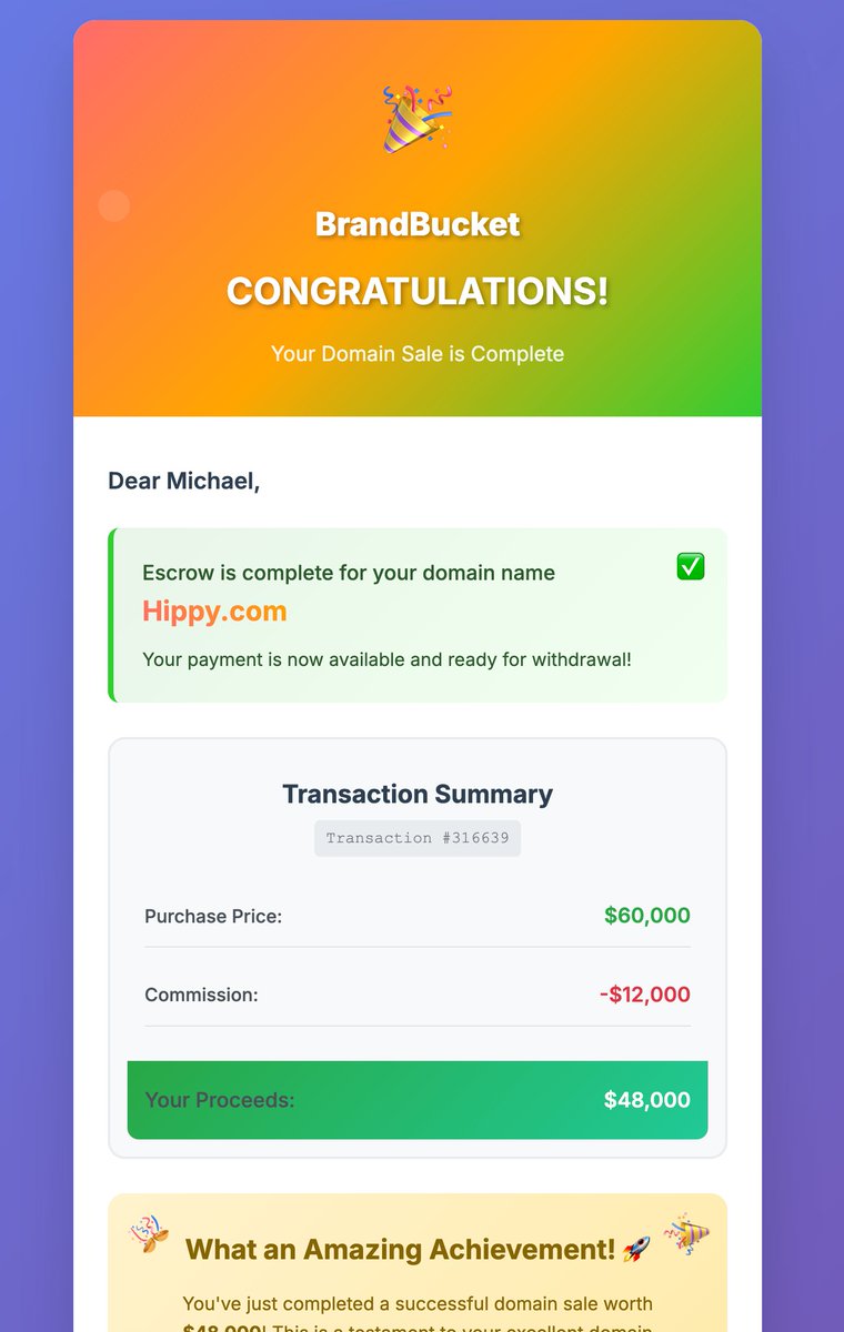_NameOffice's tweet image. SOLD Hippy.com was one of my highest sales ever on @brandbucket. (It sold 5 years ago 💰)

Just grabbed HippyAi.com the other day.

#domains #brandables #dotcom #domaining #startupnames #soldDomain
