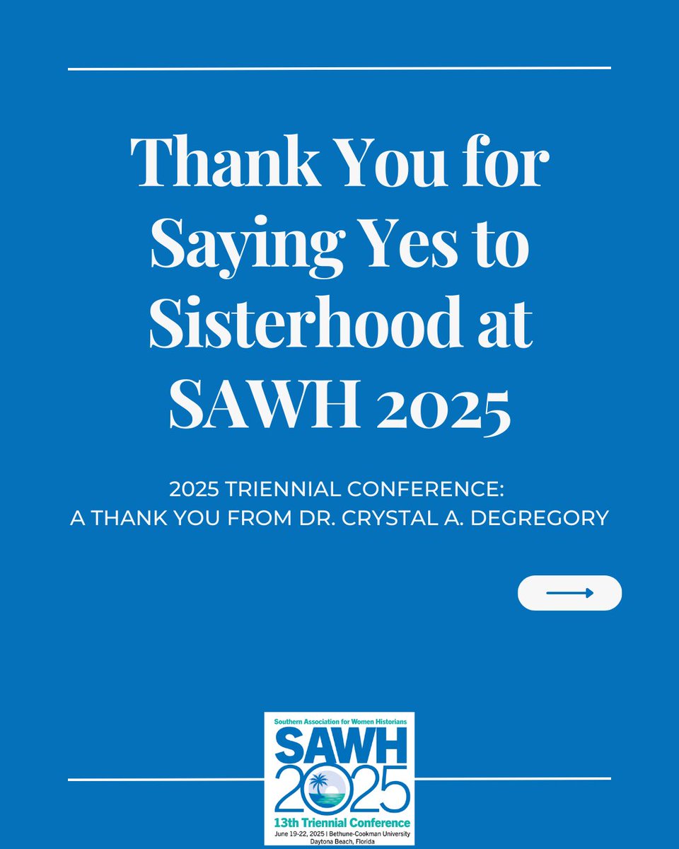 SAWH1970's tweet image. Thanks again to everyone who attended #SAWH2025!

ICYMI: Here is a special thank you message from Conference Organizer &amp;amp; Local Committee Chair @HBCUstorian