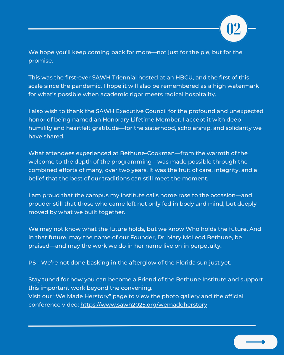 SAWH1970's tweet image. Thanks again to everyone who attended #SAWH2025!

ICYMI: Here is a special thank you message from Conference Organizer &amp;amp; Local Committee Chair @HBCUstorian