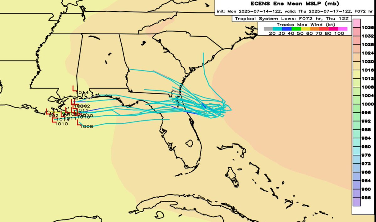 wx_anthony's tweet image. #93L slinging lots of showers and storms across #FL. Some light shear from the north pushing convection a bit south of circulation. Models still all over the place with GFS saying poof and Euro locked onto low pressure area. Will watch and see!
#tropics #weather #panhandle #flwx