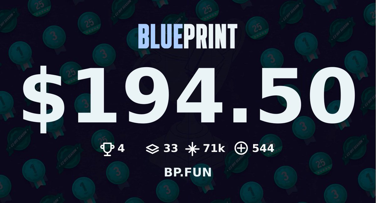 Just cashed out $194.50 from the <a href="/bpdotfun/">Blueprint</a> jackpot. I'm sitting at #4 — Can you beat me?