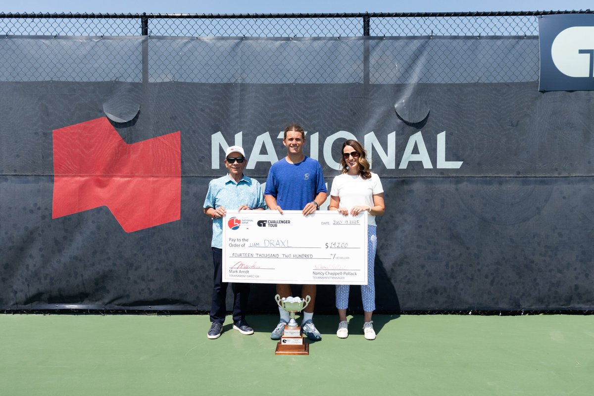 Crowd-favourite triumphs in Winnipeg 🤩

Liam Draxl 🇨🇦 took down top seed Alexander Blockx 🇧🇪 1-6, 6-3, 6-4 to be crowned champion at the Winnipeg National Bank Challenger 🏆

Read more 👉 bit.ly/4lT3jq0