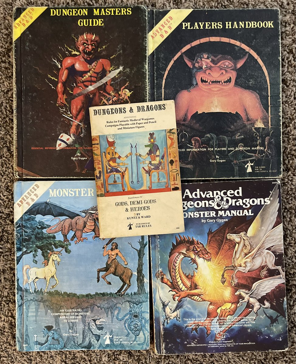 Today’s mail call was a good one. That Monster Manual was the last book I needed to complete my D&amp;D Orange Spine collection. The rest are doubles that have now been rescued.

#ADnD