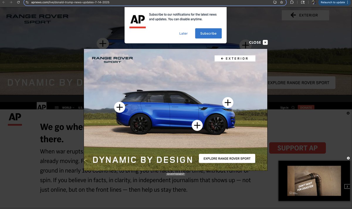Byrne Hobart (@byrnehobart) on Twitter photo I'm going to teach a course on modern web design. You generally want the top half of your page to be an ad, the bottom half to be an ad for the site the user's already on, to have an embedded video ad in that ad, another ad on top, and then an ad below that. Content optional. I'm going to teach a course on modern web design. You generally want the top half of your page to be an ad, the bottom half to be an ad for the site the user's already on, to have an embedded video ad in that ad, another ad on top, and then an ad below that. Content optional.