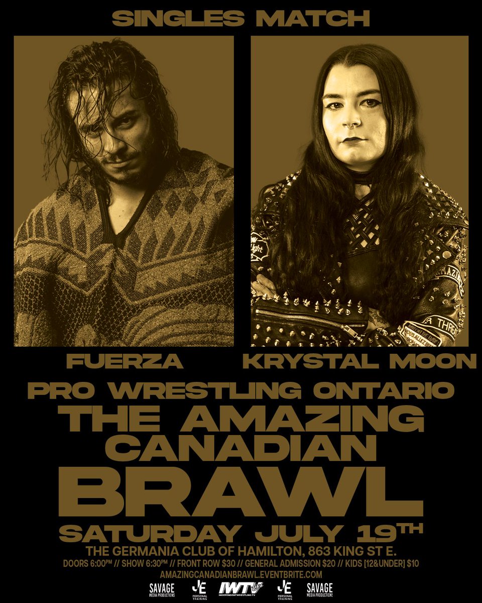 Pro Wrestling Ontario (@prowrestlingont) on Twitter photo Already Announced:
Openweight Title Match - <a href="/TARIKhatesyou/">TARIK</a> (c) v. <a href="/JuniorBenit0/">“Big Boy” Junior Benito</a>
Internet Title Match - Mike Forte (c) v. <a href="/TheKyleBoone/">TheKyleBoone</a>
Southern Ontario Title Match: <a href="/BadboyTylerHill/">Tyler Hill</a> (c) v. <a href="/jonny_deluca/">Jonny Deluca</a>
- <a href="/FuerzaLives/">El Diablo 👹</a> v. <a href="/krystalmoon_pw/">Heartless Krystal Moon</a>
- The Uprising v. Sad Boy Violence Club Already Announced:
Openweight Title Match - <a href="/TARIKhatesyou/">TARIK</a> (c) v. <a href="/JuniorBenit0/">“Big Boy” Junior Benito</a>
Internet Title Match - Mike Forte (c) v. <a href="/TheKyleBoone/">TheKyleBoone</a>
Southern Ontario Title Match: <a href="/BadboyTylerHill/">Tyler Hill</a> (c) v. <a href="/jonny_deluca/">Jonny Deluca</a>
- <a href="/FuerzaLives/">El Diablo 👹</a> v. <a href="/krystalmoon_pw/">Heartless Krystal Moon</a>
- The Uprising v. Sad Boy Violence Club