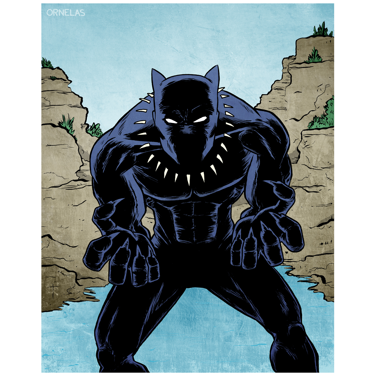 We have T'challa aka Black Panther for #marvelmonday
#BuyOrnelasArt #marvelcomicsart #Avengers #avengersart #tchalla #blackpanther