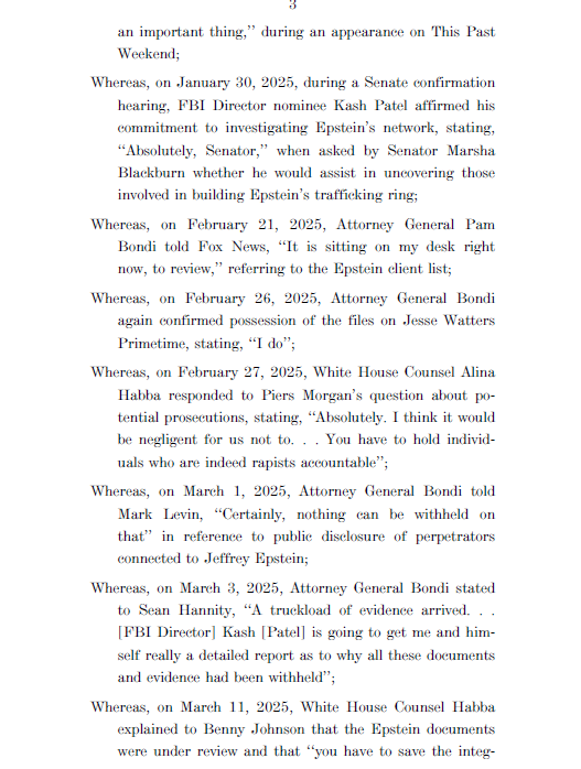 RepVeasey's tweet image. I just introduced a resolution in Congress demanding @RealDonaldTrump and @AGPamBondi release all the Epstein files. NO Republican signed on to cosponsor.
Thank you for your attention to this matter.
-CONGRESSMAN MARC A. VEASEY