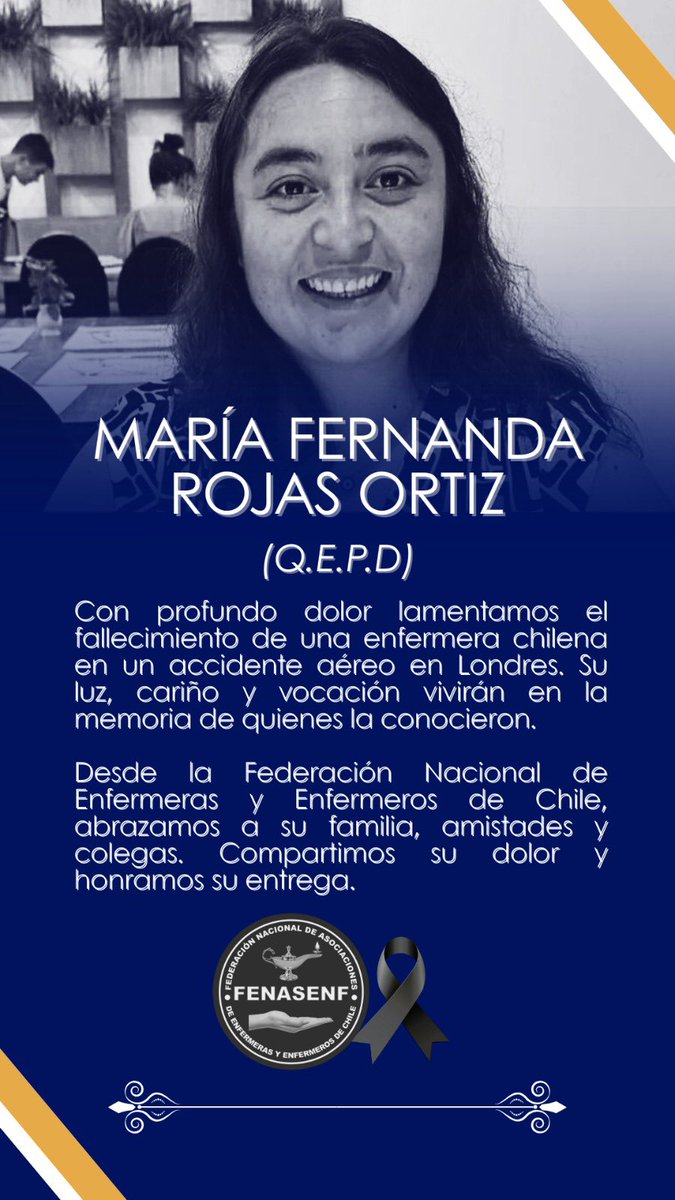 Nuestras más sinceras condolencias a la familia, amigos y seres queridos de la enfermera María Fernanda Rojas Ortiz (Q.E.P.D.) 🕊️