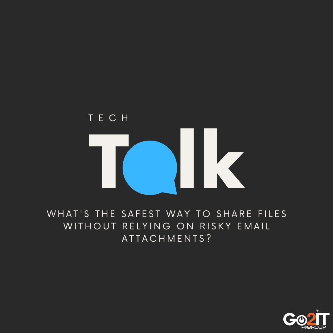 Go2ITGroup's tweet image. Still emailing attachments?
That’s a fast track to a security breach.

Cloud sharing is safer - if you know how to use it right.👇
go2itgroup.com/solutions/clou…

#TechTalkTuesday #CyberSecurity #CloudSharing #MSP
