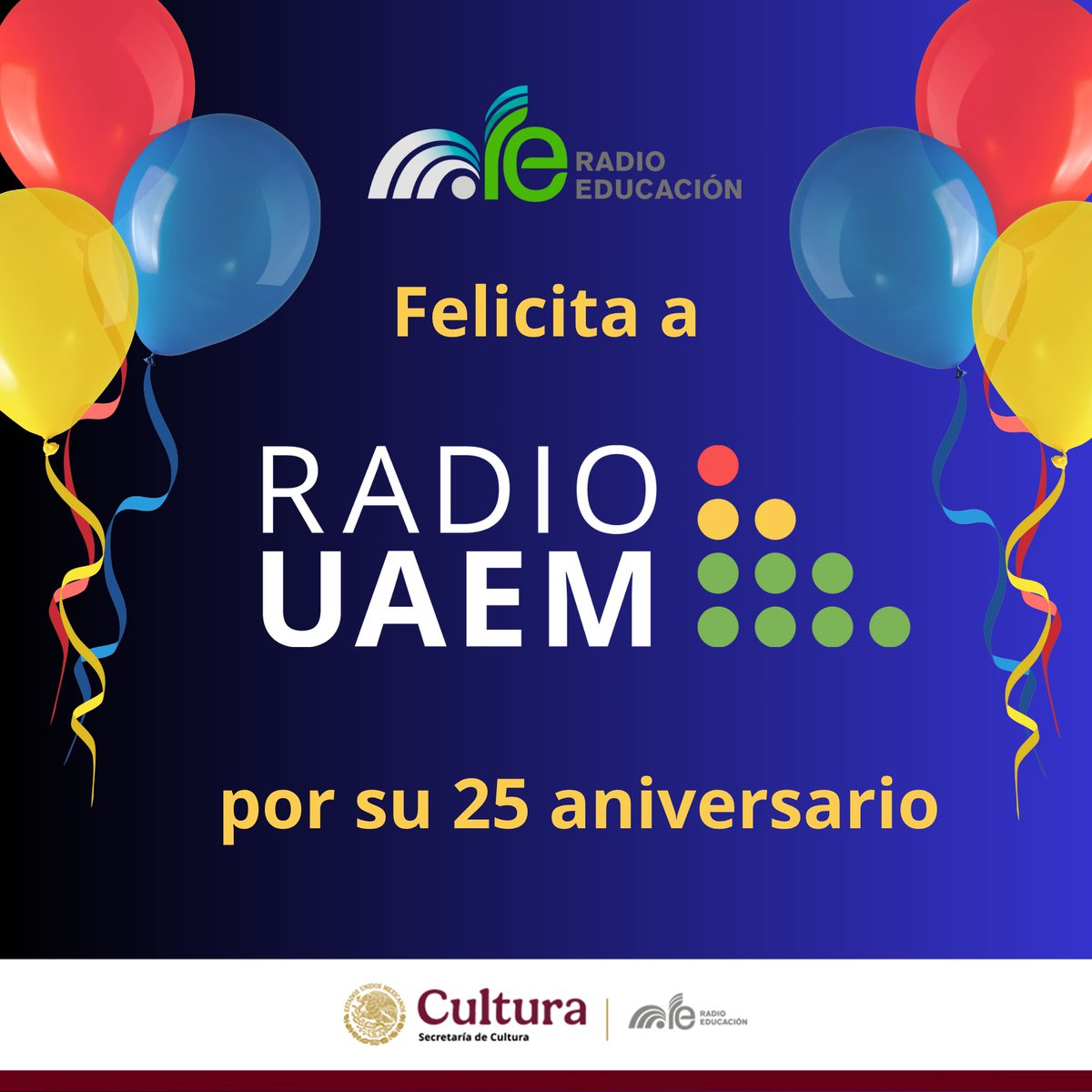 Radio Educación (@radioeducacion) on Twitter photo ¡Enhorabuena por un año más de transmisiones a <a href="/radiouaem/">Radio UAEM</a>! ✨
#RadioEducación reconoce su labor de servicio a la población universitaria de la Universidad Autónoma del Estado de Morelos 📻🎉 Felicidades por 25 años de transmisiones ✨ ¡Enhorabuena por un año más de transmisiones a <a href="/radiouaem/">Radio UAEM</a>! ✨
#RadioEducación reconoce su labor de servicio a la población universitaria de la Universidad Autónoma del Estado de Morelos 📻🎉 Felicidades por 25 años de transmisiones ✨