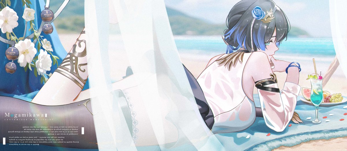 凯茜娅  夏日海滩 | 最上-川 #pixiv pixiv.net/artworks/13270… #尘白禁区 #凯茜娅