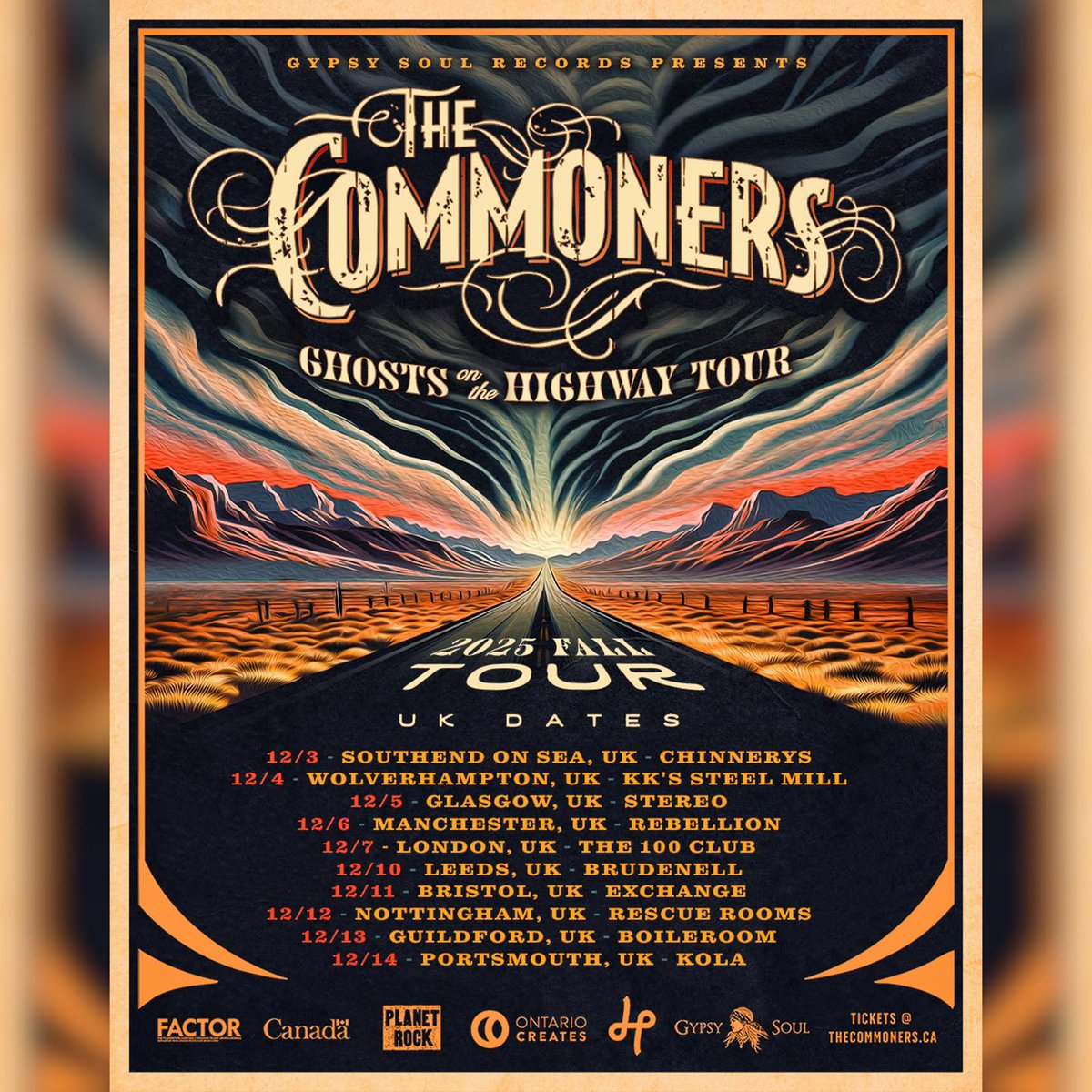 Alongside releasing their brand new single, 'Too Soon To Know You'. Canadian roots-rockers @thecommonersto have revealed plans for a UK Tour in December!

Tickets for the 'Ghosts On The Highway' Tour are on sale now:

 gigseekr.com/tour/jxw