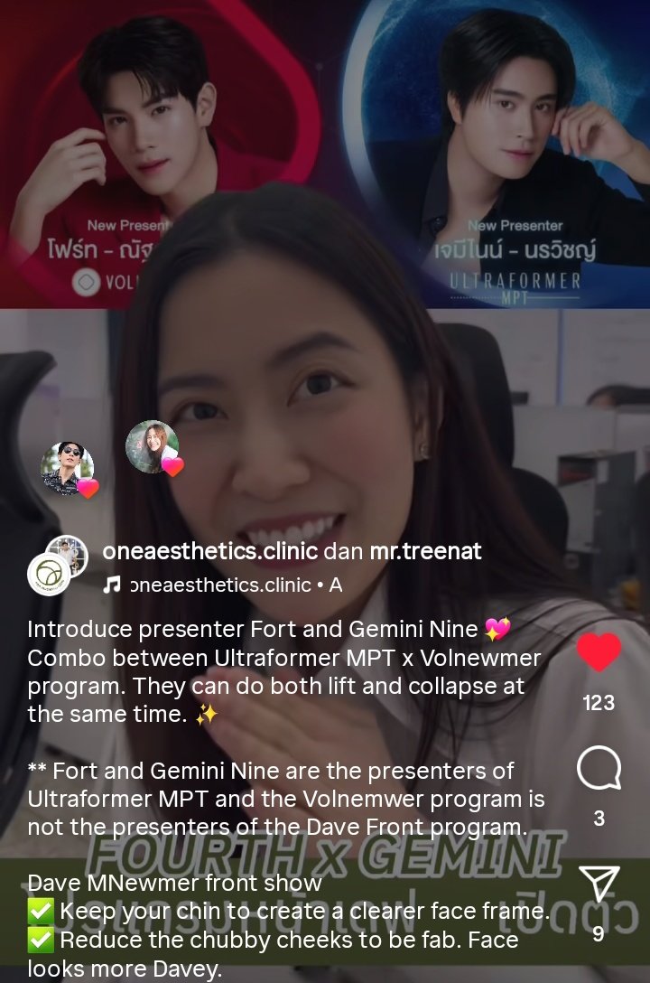 mewnieshi's tweet photo. wait pls someone enlighten me with gemini and fourth new presenter of one aesthetic clinic's program or what? i didnt get it with gtrans 😭

#OneSurgery #OneAesthetic #OneClinic #GeminiFourth 
@MSuppasit #MewSuppasit 
#Tul_Pakorn @octotul #มิวตุลย์ https://t.co/WF46ZWkToY