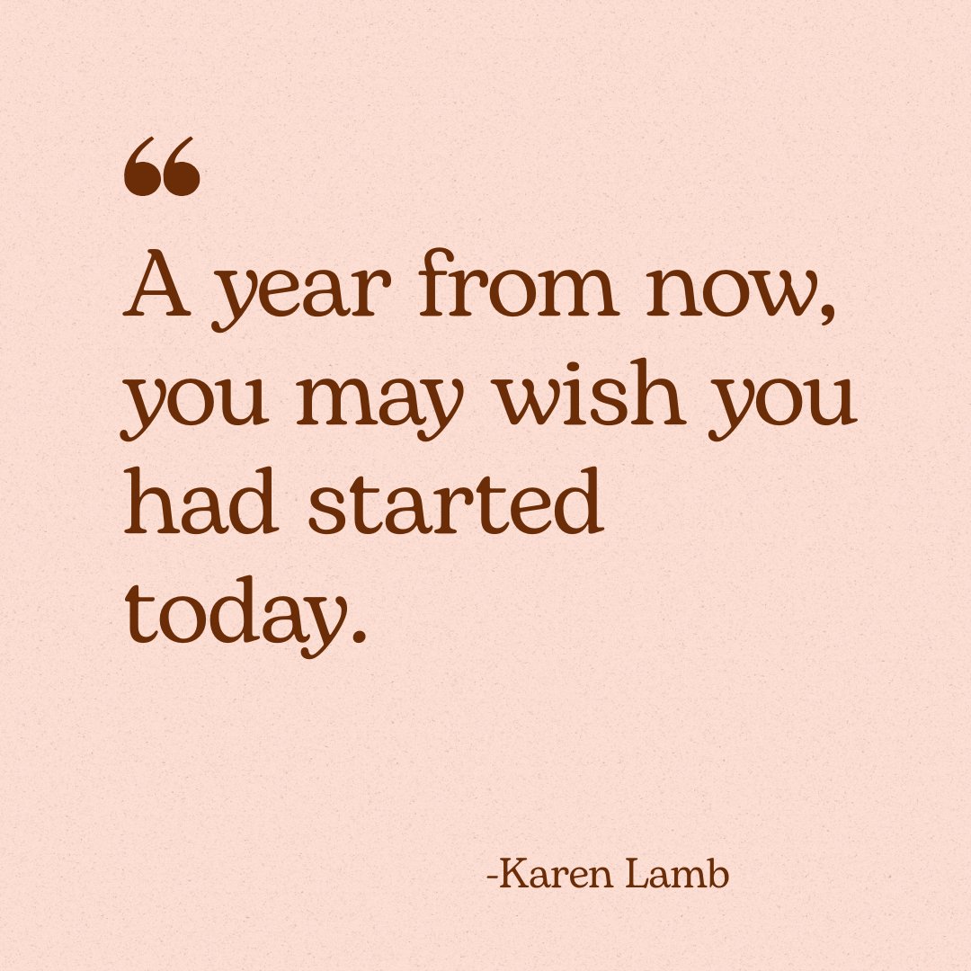 “A year from now, you may wish you had started today.” – Karen Lamb 

#Goals #motivation #quote