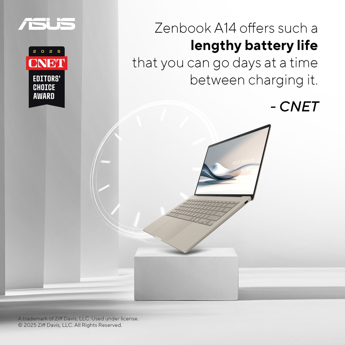 ASUSUSA's tweet image. 🏆 The #ASUSZenbook A14 just snagged CNET’s Editor’s Choice!
Lightweight, durable, and up to 32 hours unplugged—you might actually lose your charger. ⚡💻
It's time for you to own one | us.asus.click/zba14
#Zenbook #DesignYouCanFeel #AIPC