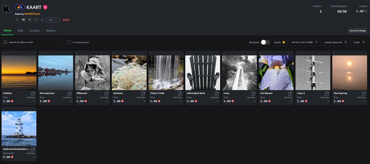 KAARTIFACTS's tweet image. Eleven pieces, each 1/1, available on @salvor_io
salvor.io/collections/0x…