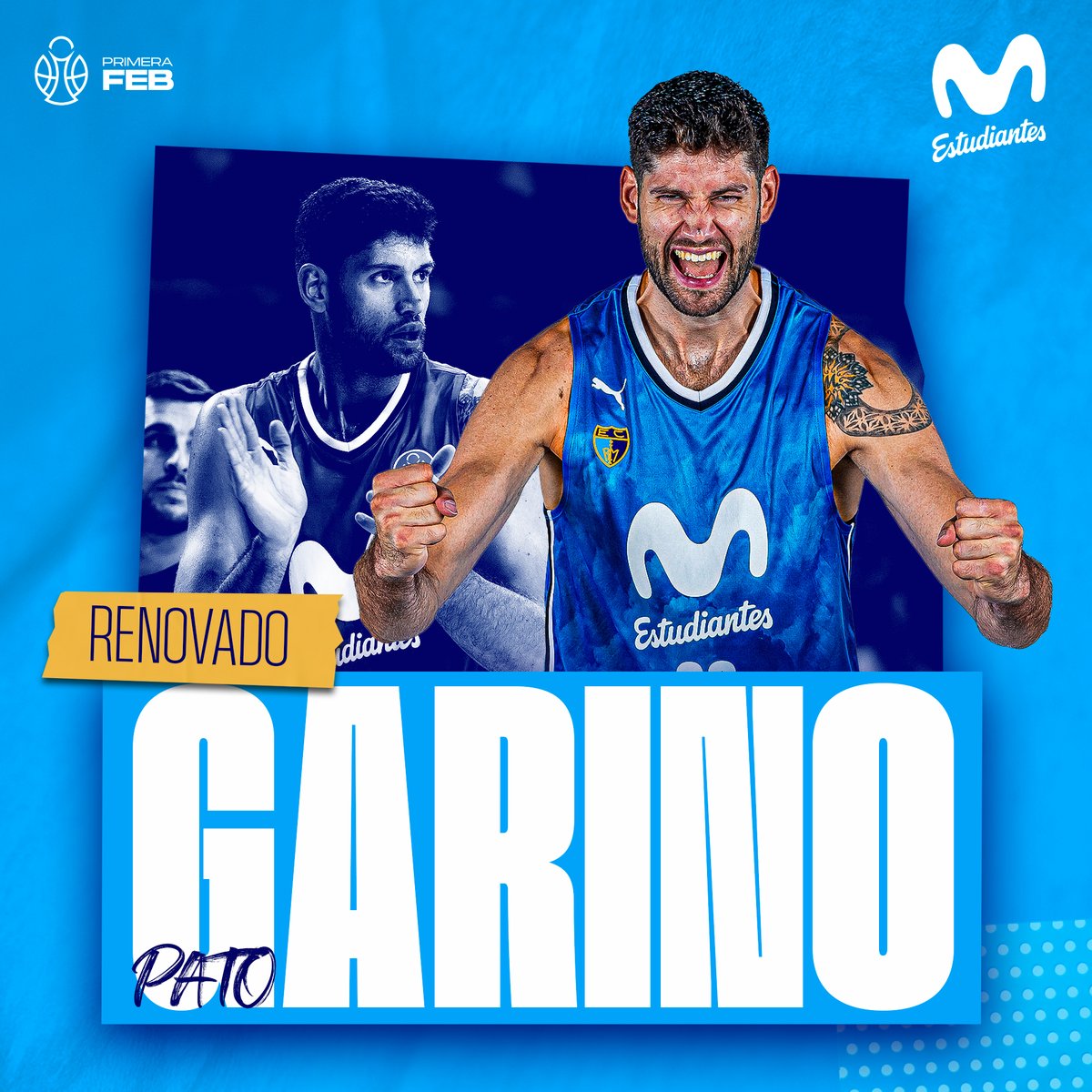 alemalky's tweet image. Trío argentino y de Selección Argentina para @MovistarEstu para buscar una vez más la vuelta a la ACB con la renovación de Pato Garino, el regreso de Lucas Giovannetti de su cesión y el fichaje de Juampi Vaulet. #PrimeraFEB