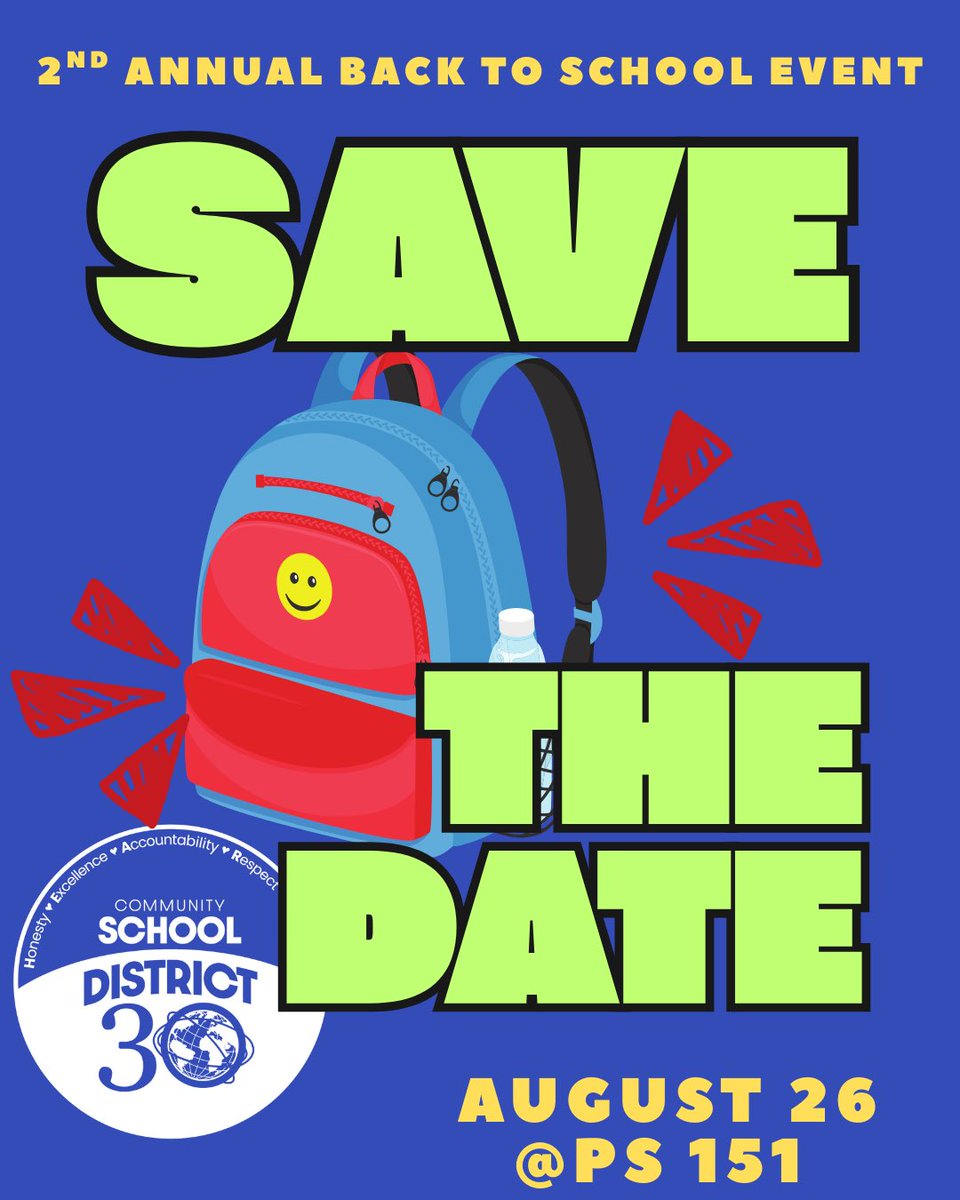 β.π. πππ β (@ps152q) on Twitter photo ππ Save the Date!
The D30 Second Annual Back to School Bash is coming your way!
ποΈ August 26th
π PS 151Q
Get ready for music, magic, school spirit, and a whole lot of fun to kick off the year! β¨ππ
#D30BackToSchool #HearUsRoar #ReadySetSchool #District30Fun
<a href="/nycdistrict30/">District 30</a> ππ Save the Date!
The D30 Second Annual Back to School Bash is coming your way!
ποΈ August 26th
π PS 151Q
Get ready for music, magic, school spirit, and a whole lot of fun to kick off the year! β¨ππ
#D30BackToSchool #HearUsRoar #ReadySetSchool #District30Fun
<a href="/nycdistrict30/">District 30</a>