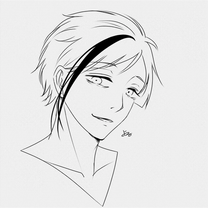 タレ目のイケメン描こうとして結局フロちゃんにしました、というらくがき。メッシュつけたらどんな髪型でもフロになるのでは?と思ったけどさすがに原型なさすぎて厳しかったね…髪型以外全部同じなのに誰よあんた…? 