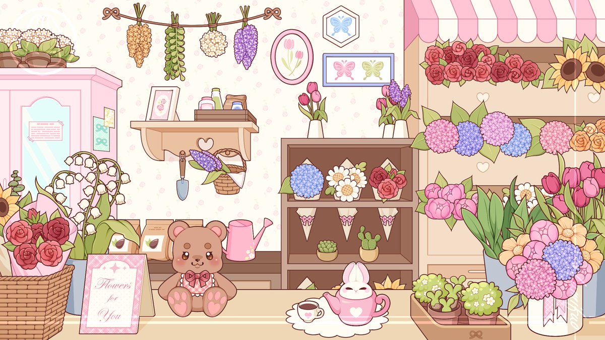 lumifuo02's tweet image. 🌷 Commission for @naismeadow 🌸
💐 If flowers could talk, this shop would sing a lullaby 🌹
.
#VGenComm #VGen #Vtuber #twitchstreamer #commissionopen #VTuberAssets #Commission