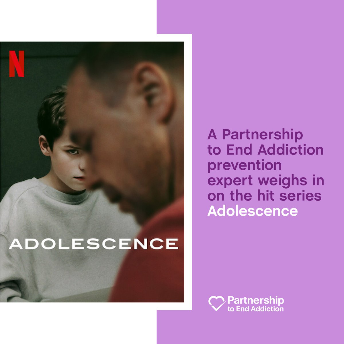 ToEndAddiction's tweet image. Netflix's #Adolescence has everyone talking—but what should parents really take away from it?
Swipe for an expert take from our SVP of prevention and visit drugfree.org/prevention for tips and free prevention resources.