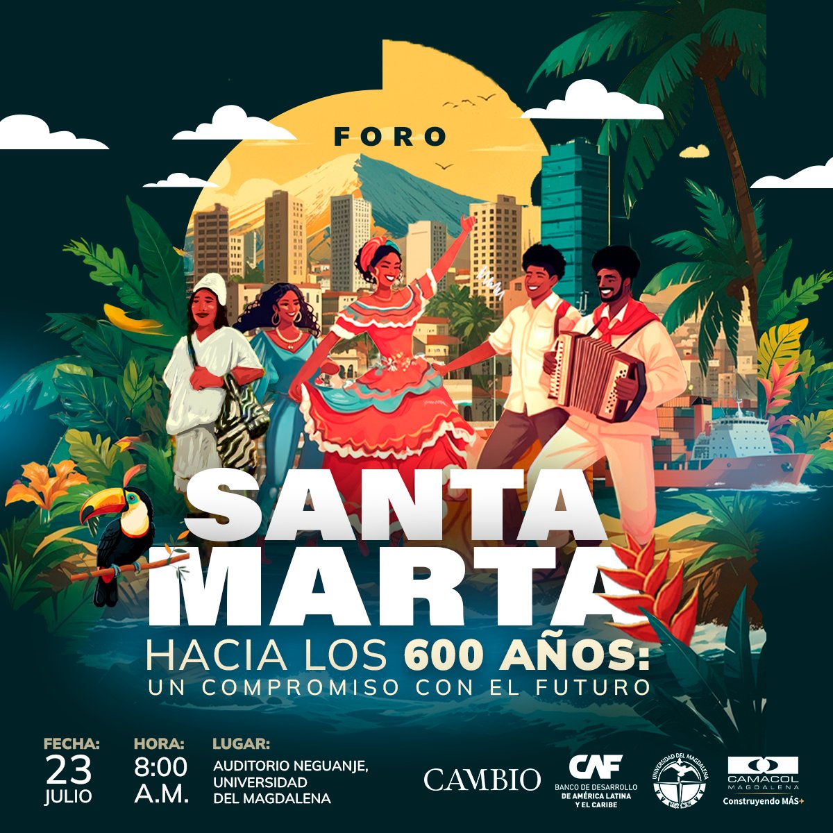 ¿Cuál es la visión de desarrollo, progreso e identidad de Santa Marta para los próximos años? Este 23 de julio, agéndese y sea parte del foro #ForoFuturoDeSantaMarta. ¡Regístrese para asistir! tinyurl.com/yafph6pa