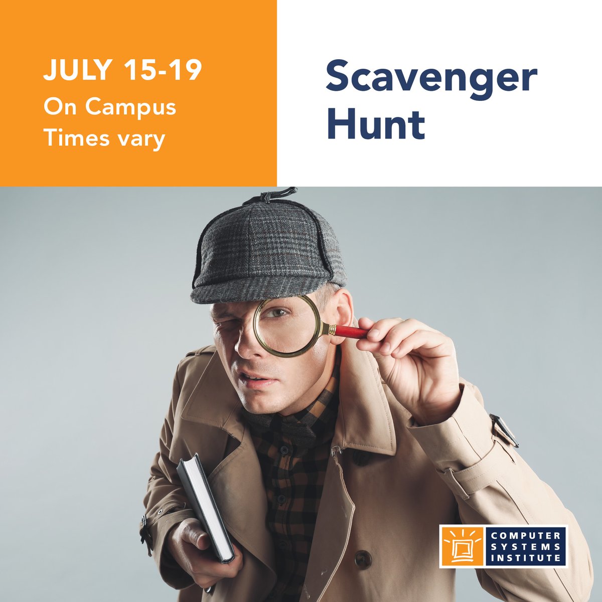 CSInowEDU's tweet image. For each and every campus, CSI will be organizing a campus-wide scavenger hunt, where teams of students can solve clues and find hidden items or locations on campus. Please check the chosen time and date for your campus in the Student Success Center. #WhyCSI