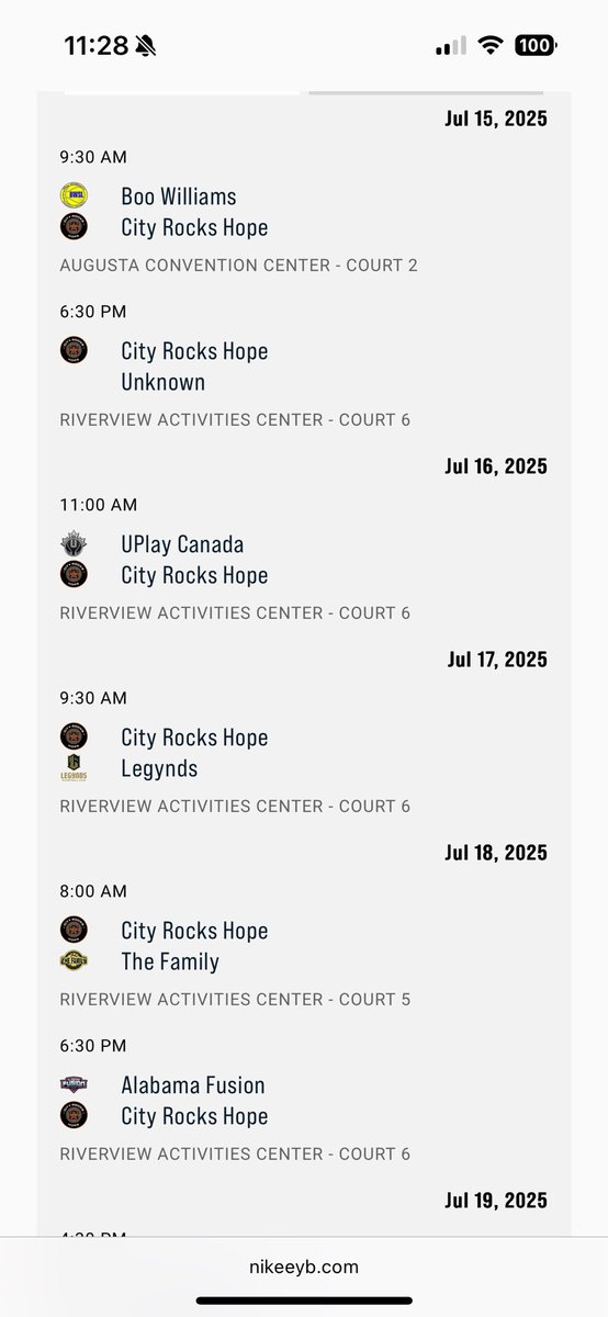 ‘27 <a href="/Camblankenberg/">Cameron Blankenberg</a> ‘s Schedule at the Peach Jam Invitational with <a href="/CityRocksHope/">City Rocks Hope</a>