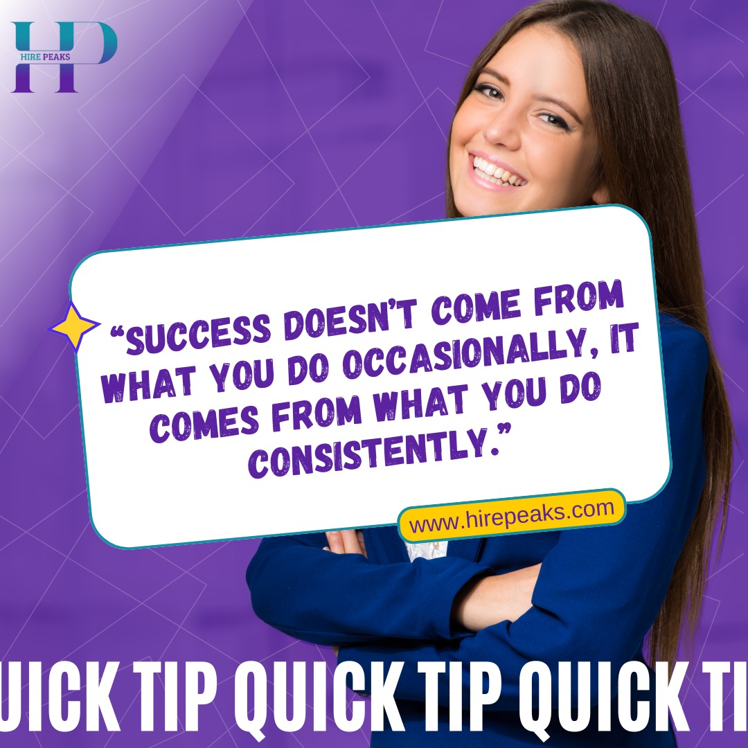 Success isn't built in a day- it's built every day.
Small, intentional actions repeated over time lead to big results.
Let's Connect! Interested Candidates Can send your resume to info@hirepeaksconsulting.com or DM us!
Hit that ➡️ Reshare button and help them land their dream job