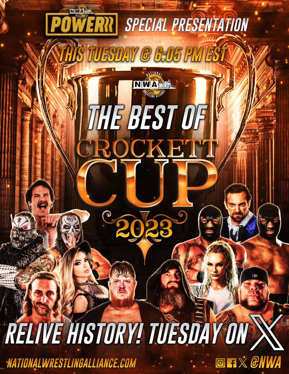 Run it back before we run it forward.

The BEST OF the 2023 Crockett Cup drops Tuesday at 6:05 PM EST.

Crockett Cup 2025 kicks off July 29th on the premiere of @NWA POWERRR on <a href="/Roku/">Roku</a>. 

Don’t miss out.