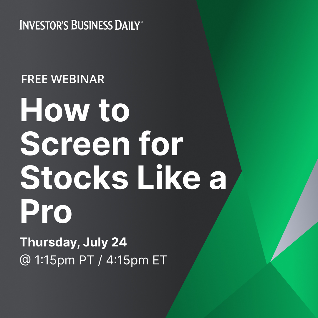 📊 Free Webinar: How to Screen for Stocks Like a Pro
Learn to use MarketSurge to build smarter screens, spot setups &amp; generate trade ideas.

🗓️ July 24 | ⏰ 1:15 PM PT
🔗 Register: ow.ly/R5eB50WnYPm

#IBDWebinar #MarketSurge #StockMarket #TradingTools