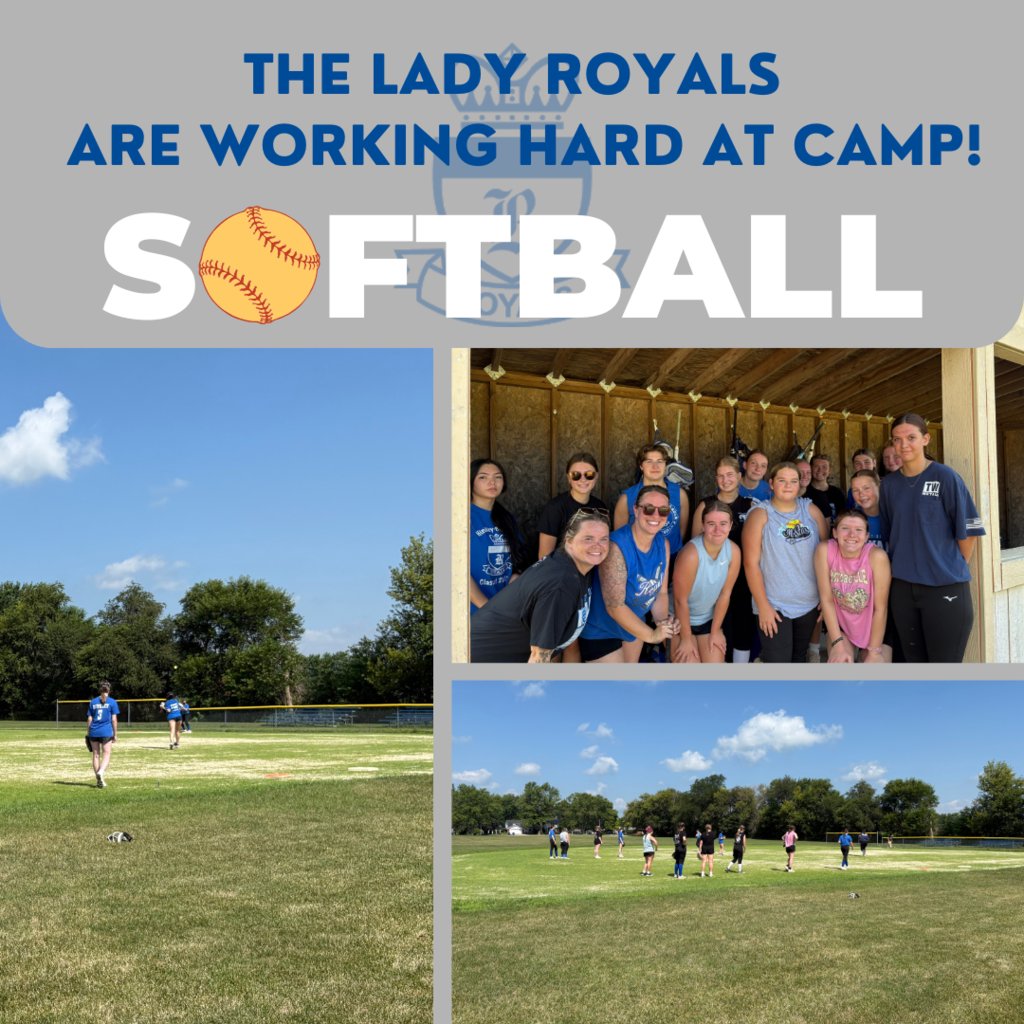 These girls and coaches are working hard on the field today to prep for their upcoming season! #SoftballisBack #LadyRoyals #RoyalPride