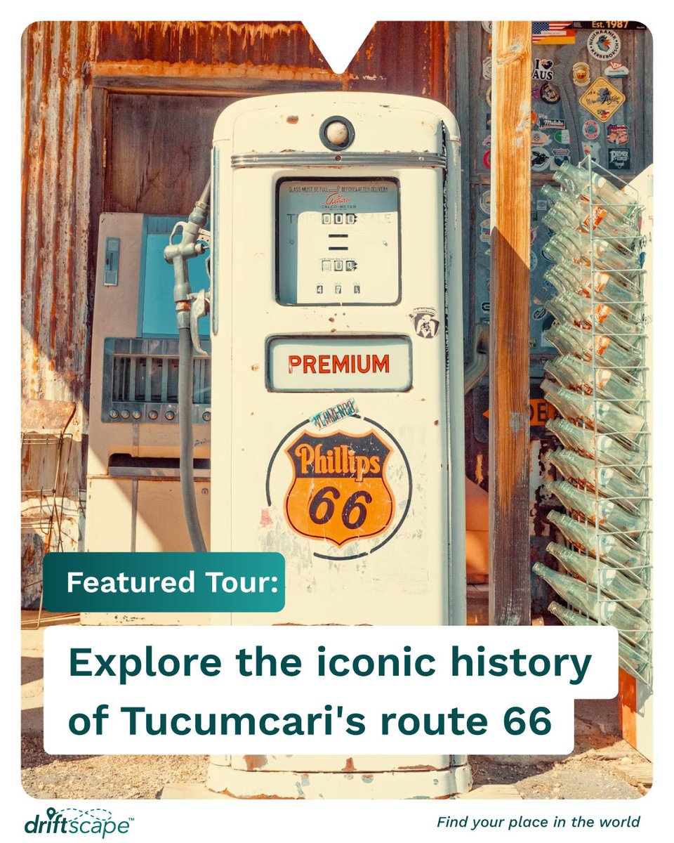 DriftscapeApp's tweet image. Ever wonder what made Route 66 iconic? In Tucumcari, the signs, diners, and murals still tell the tale. Take a self-guided tour and explore the town that kept the Mother Road’s spirit alive.
#ExploreRoute66 #TucumcariNM #SelfGuidedTour