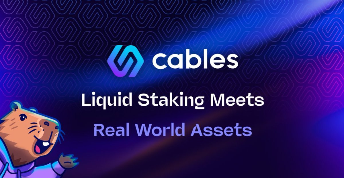 Hearing some buzz about <a href="/CablesFinance/">Cables Finance</a> so I took a peak.

They seem to be working on something interesting👇:
> Liquid staking for RWAs
> Yield-bearing assets with real-world value
> Community allocation at TGE

Their points program is going live this week. Worth taking a look👀!