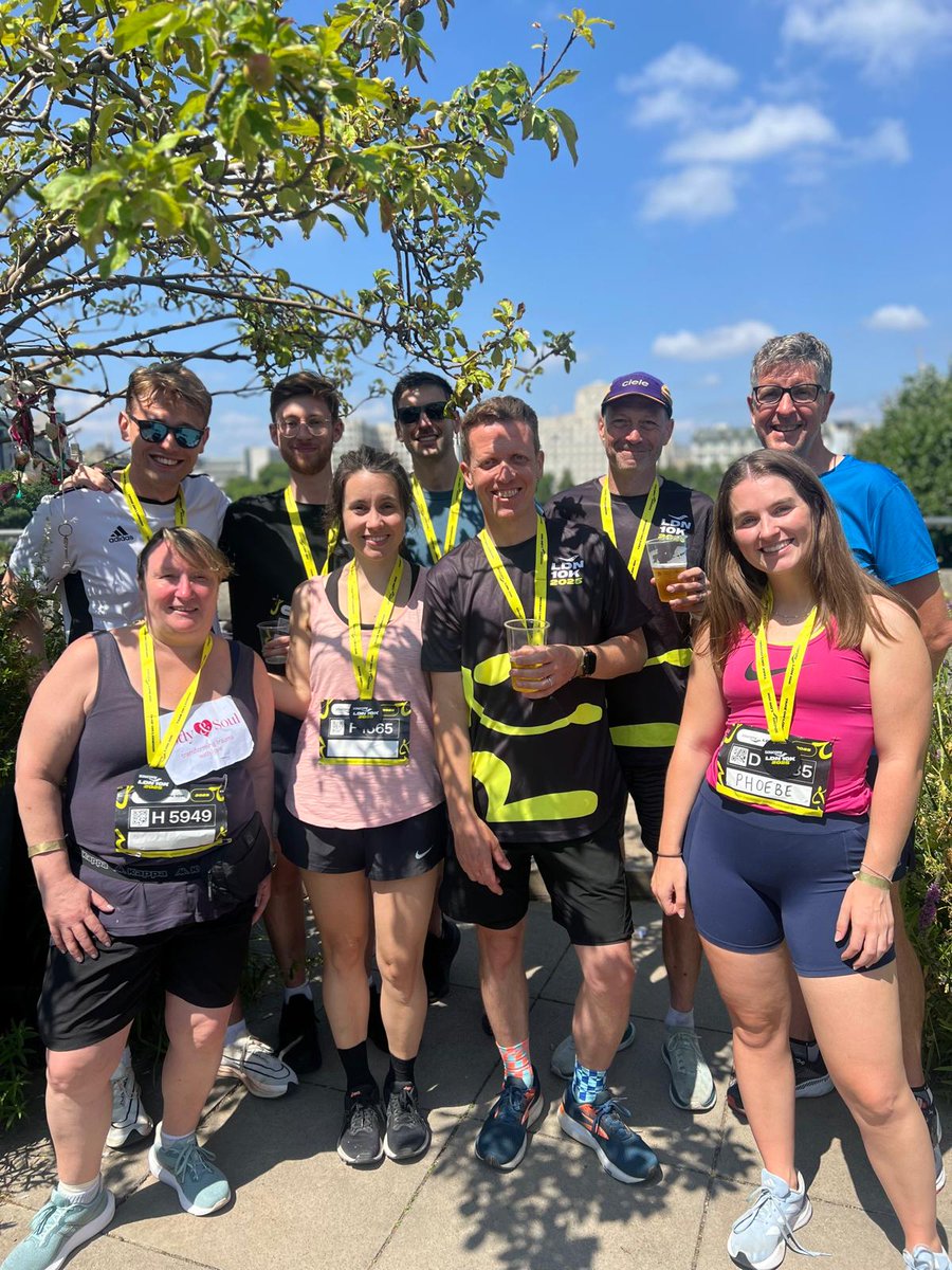Congratulations to the LDS 10km team completing the Saucony London 10k yesterday to raise money for @bodyandsoulcharity

Enjoying a well earned drink on the South Bank after the run!!!