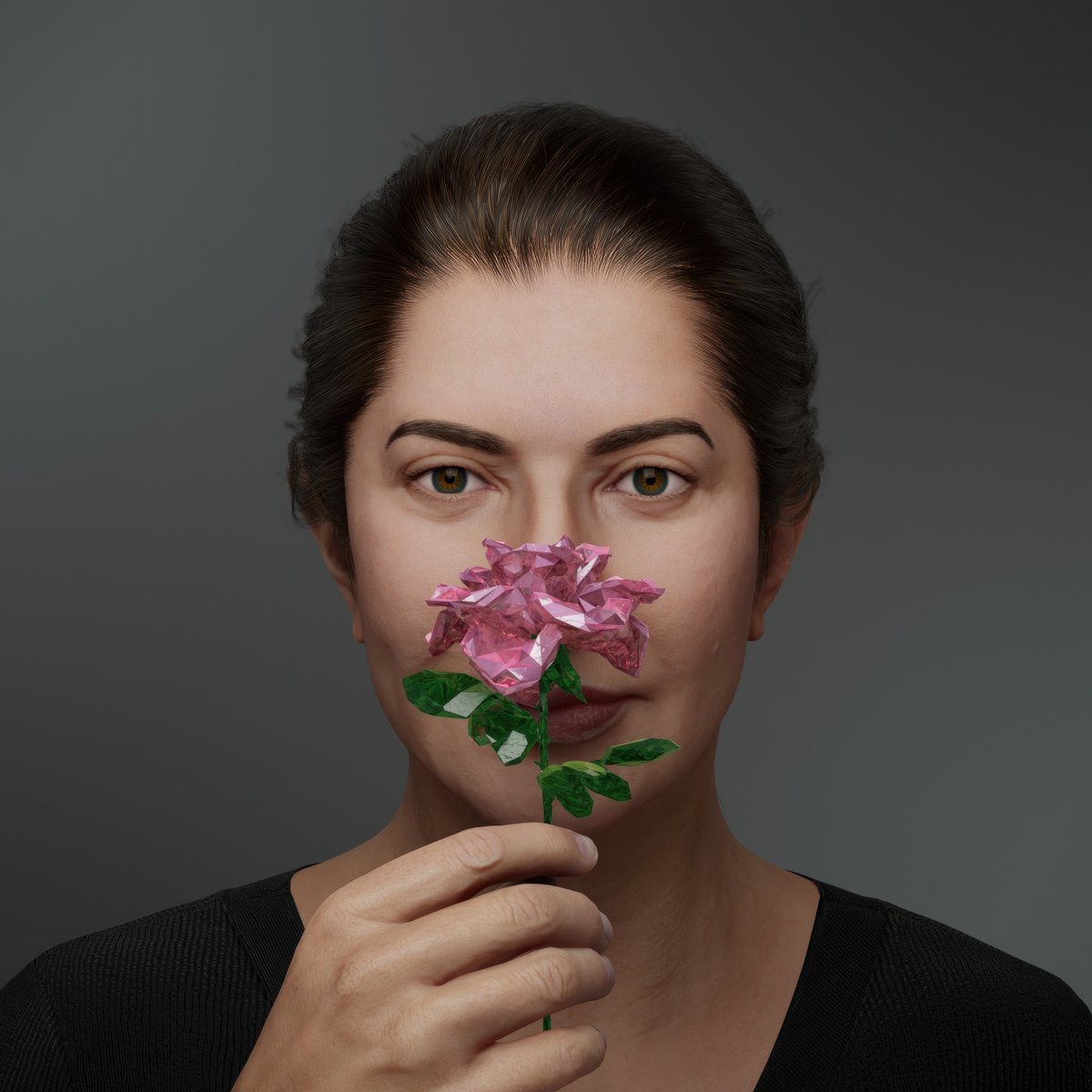 MAE_TAEX's tweet image. 'Portrait with Rose #448' features one of the rarest materials in MAE ART: rose quartz.
A stone of unconditional love.
Healing, empathy, and inner strength.
Soft in spirit, hard in form.
Minted and owned by @digitalcolle