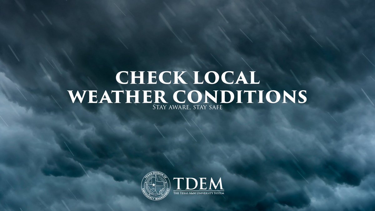 Heavy rain and flash flooding remain a threat in the Texas forecast.☔️

Do you have multiple ways to receive alerts and information from local officials?

#StayWeatherAware

🚗Check road conditions before you head out: DriveTexas.org

#txwx