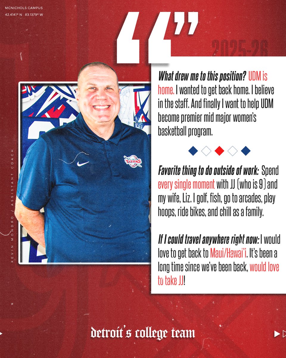 Detroit_WBB's tweet image. Once a Titan, always a Titan. Back where it all started.🏀 Get to know Coach Dro—from wearing the jersey to Assistant Coach, again! #Titanpride #Titanupp 💙🤍❤️